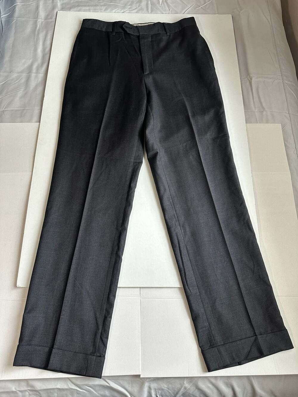 Pronto Uomo Signature Men's Dress Pants Charcoal Grey 100% Wool Made in Italy